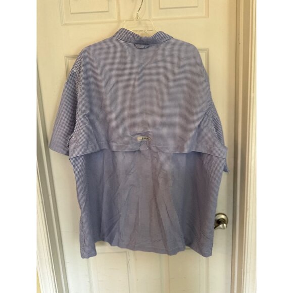 Habit Blue & White Gingham Sun Resistant Vented Fishing Shirt Size 2XL - Picture 4 of 8